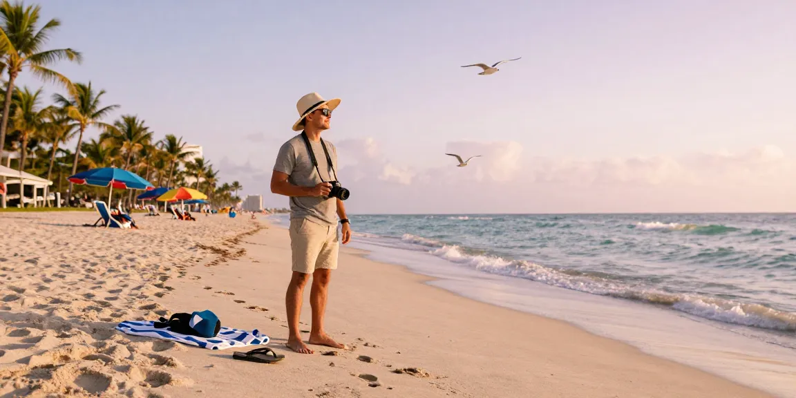 Pengunjung https://miami4d.com/ menikmati keindahan pantai Miami saat sunset.